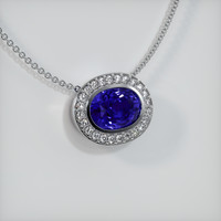 3.54 Ct. Sapphire Pendant, 14K White Gold 2